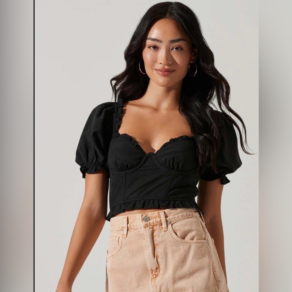 ASTR the Label Feronia Top in Black